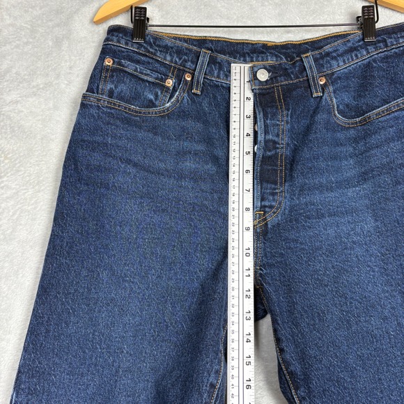 Levis Premium 501 Original Fit Womens Jeans Dark Wash Straight Leg W33 L32 12501 - Picture 4 of 7